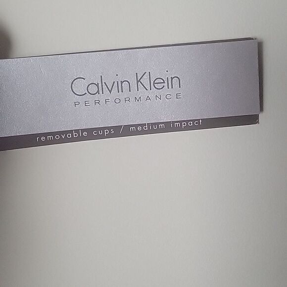 NWT Calvin Klein M Performance Low-impact Racerback Black Grey Sext Sports Bra - Picture 6 of 10